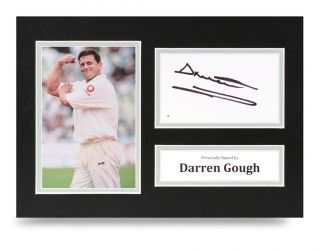 Darren Gough Signed A4 Photo Display Cricket Ashes Autograph Memorabilia,