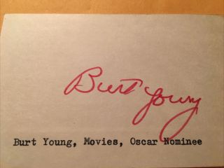 Burt Young Autograph,  Actor,  “paulie” In “rocky” Movies