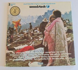 Woodstock Sdtk 3 Lp Vinyl Record Gatefold Cotillion Sd3500 1970 Vg