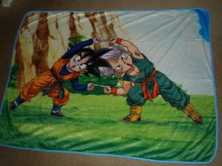 Dragon Ball Z Gohan Trunks Fleece Throw Blanket Official Tags 45 X 60