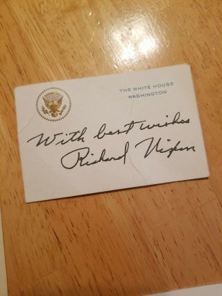 President Richard M.  Nixon Pre - Printed Facsimile Signed White House Card 1972