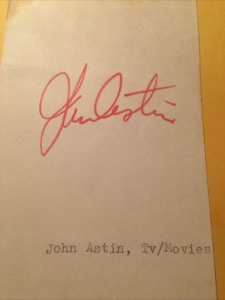 John Astin Autograph,  Actor,  Played “gomez” On “the Adams Family”