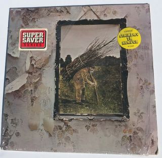 Led Zeppelin Iv Zoso Vg,  Sd19129 Atlantic Vinyl Lp Record W/hype Stickers