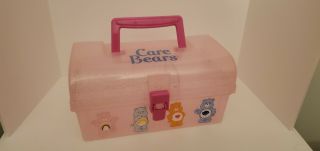 2003 Care Bears Translucent Pink Make - Up Case Plastic F.  A.  B