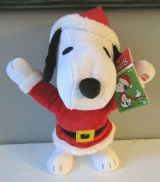 2016 Gemmy Animated Musical Snoopy Santa Suit Waddler Christmas Plush Nwt