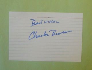 Charles Bronson Signed 4x6 Index Card Autograph