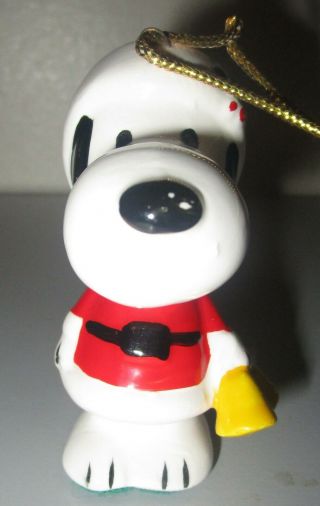 Peanuts Snoopy Santa Claus Ringing Bells Christmas Ornament Ufs Vintage 1958