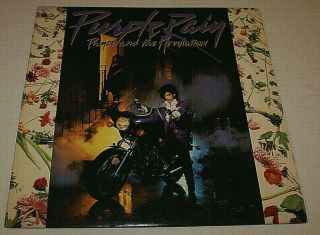 Prince Purple Rain 1984 W/ Large Fold Out Poster Lp Record 1984 Vg,  /vg,  Oop