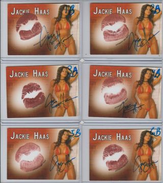 Jackie Haas Wwe Wrestler Signed & Kissed Trading Card 6b Tough Enough Tna