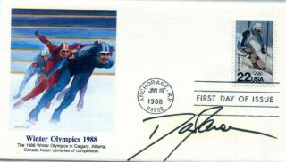 Authentic Olympic Speed Skating Champion Dan Jansen Signed Fdc