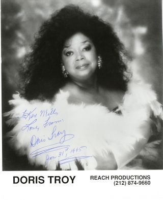 Doris Troy - American R & B Singer And Songwriter Hand Signed B & W Photograph.