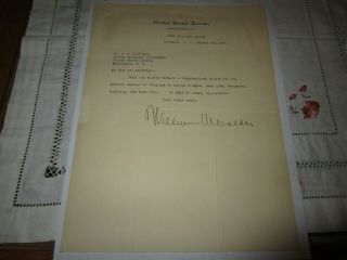 William Calder 1917 Autographed Typed Letter As Senator From York