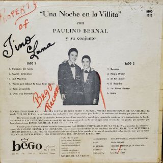 “Tejano Tex - Mex  Conjunto Bernal  Una noche en La Villita  Rare LP 