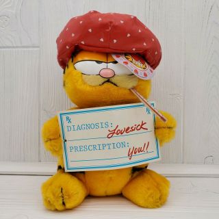 Vintage Dakin Garfield The Cat 9 " Plush Love Sick 14 - 4270
