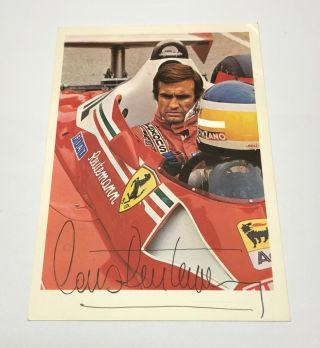 Carlos Reutemann Ferrari F1 Agip Post Card Printed Autograph 1976 - 1978?