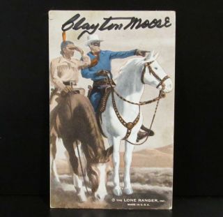 Clayton Moore The Lone Ranger Autographed Color 3x5 Picture Card
