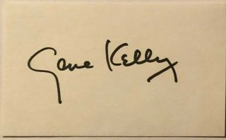 Gene Kelly Signed 3x5 Card