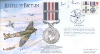 Bb14 Wwii Ww2 Raf Battle Of Britain Cover Signed Waaf Hearn Mm Military Medal