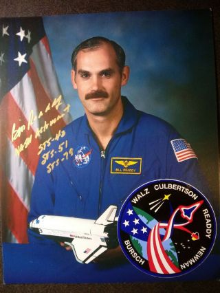 William Readdy Hand Signed Autograph 8x10 Photo,  Sticker - Nasa Astronaut