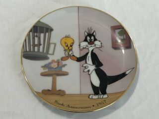 1992 Warner Bros Looney Tunes Sylvester & Tweety Birds Anonymous Plate