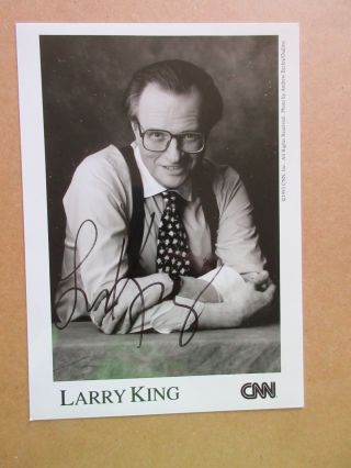 Larry King Cnn Signed Press Photo 5 " X 7 "