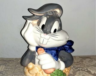 Bugs Bunny Cookie Jar Carrot Looney Tunes Ceramic Warner Bros 1993