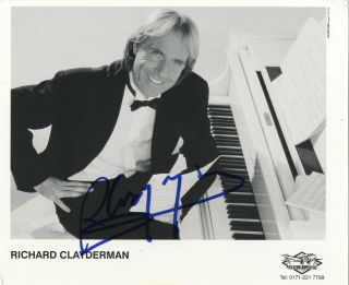 Richard Clayderman - French Pianist - In Person Signed B & W Photograph.