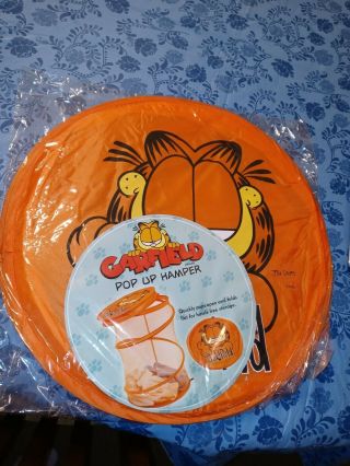 Retro Garfield Pop Up Clothes Hamper - Toy Organizer Roughly 22 " Tall 15&1/2