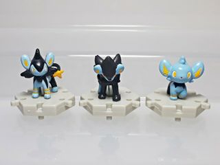 Shinx Luxio Luxray Pokemon Figure Set (3) Bandai Chou Get Gashapon Pk03 1.  2 - 1.  3 "