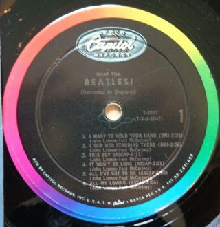 Beatles Meet the Beatles (6) T - 2047 US mono press LP capitol rainbow (P4) 2