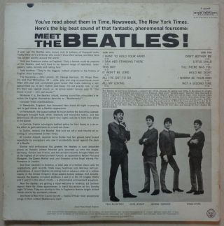 Beatles Meet the Beatles (6) T - 2047 US mono press LP capitol rainbow (P4) 3