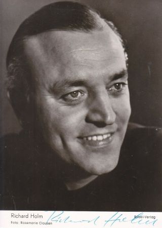Autographed Photo Of Opera Singer Richard Holm Tenor Porttrait