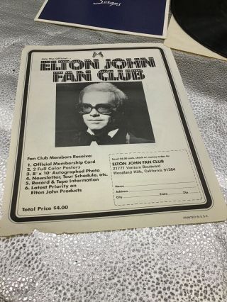 ELTON JOHN Captain Fantastic Lp w/ POSTER & INSERTS - 1975 Press MCA - 2142 2