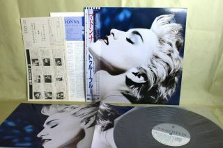 Madonna True Blue Sire P - 13310 Japan Obi Vinyl Lp W/poster & Marketing Card Nm