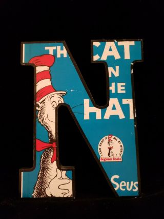 Pottery Barn Kids Dr.  Seuss Cat In The Hat Art Letter N 9 " X 7.  5 "