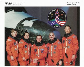 Sts - 51 Nasa Space Shuttle Discovery Crew Litho Size 10 " By 8 "