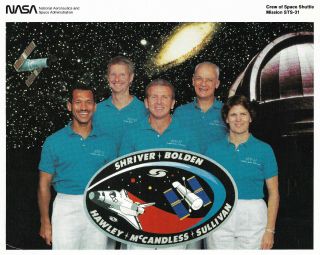 Sts - 31 Nasa Space Shuttle Discovery Crew Litho Size 10 " By 8 "