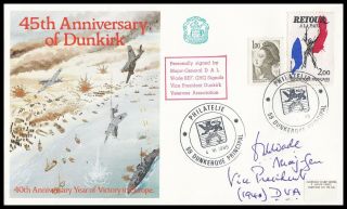 Major General Ashton Wade Cb Obe Mc Signed 45th Anniversary Of Dunkirk Cover