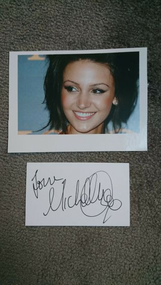 Michelle Keegan Signed Index Card With Photograph