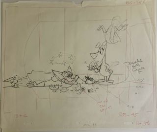 1960s Bozo The Clown Cartoon Production Animation Sketch