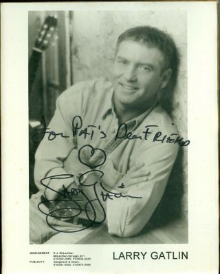 Larry Gatlin Country Singer Autographed Signed 8 X 10 Black & White Photo