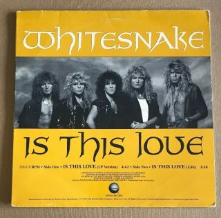 Whitesnake Is This Love Rare Vinyl 1987 Promo Release Pro - A - 2810