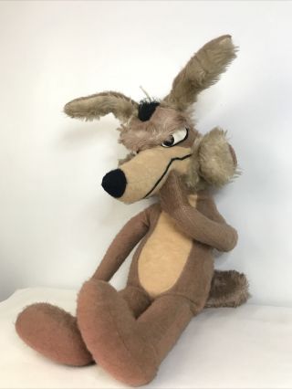 Vtg 24 " Mighty Star Wile E.  Coyote Warner Brothers 1971 Plush Toy