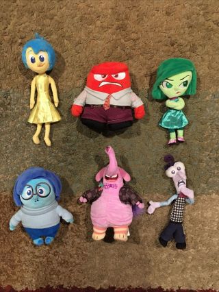 Disney Pixar Inside Out Plush Dolls: Joy Fear Anger Disgust Sadness & Bing Bong