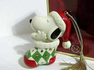 Snoopy Peanuts Charlie Brown Lenox Fine China Christmas Ornament Figure 2003