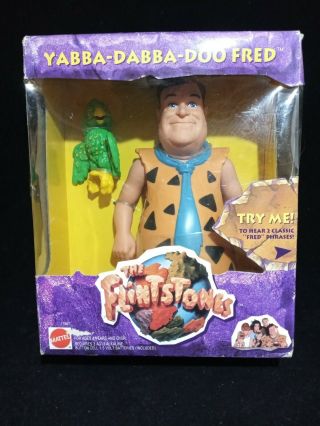 Mattel 1993 The Flintstones Yabba Dabba Doo Talking Fred 8 " Figurine