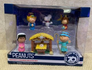 Peanuts Charlie Brown Deluxe Nativity Scene Christmas Figure Play Set Snoopy 2