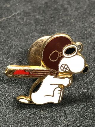 Vintage Snoopy Cloisonne Red Baron Lapel Pin Enamel Small Pin By Aviva