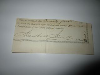 Marshall Jewell Autographed Cut Document As Governor Of Conn.