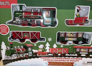 Peanuts Snoopy Holiday Christmas Express Train Set Ready To Ship
